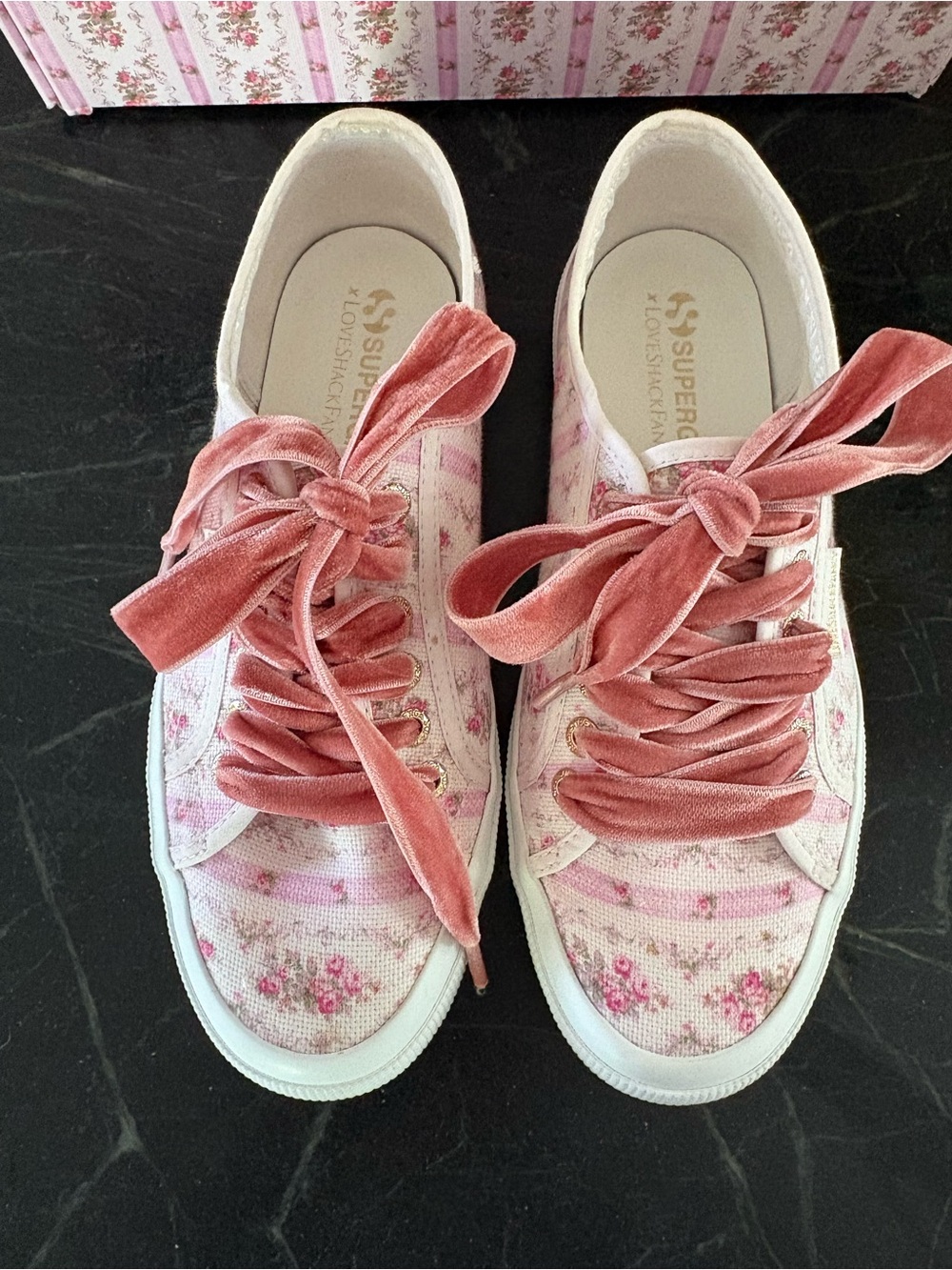 Superga x Loveshackfancy - Pink Floral Sneakers w/ Matching Tote & Box 2750 - Picture 4 of 12